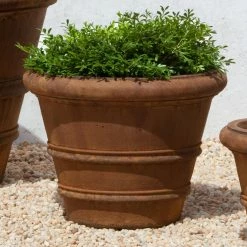 Cheap ⭐ Planter Pots Campania International Classic Rolled Rim Cast Stone Planter - 14.75 In. ⭐