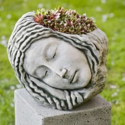 Best reviews of 👍 Head Campania International Sleeping Maiden Cast Stone Planter ⭐