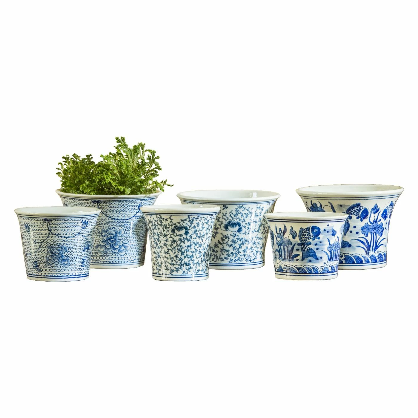 Buy π₯ Novelty Campania International Flared Planter - Set Of 6 - Blue/White Mix π― 1 Buy π₯ Novelty Campania International Flared Planter - Set Of 6 - Blue/White Mix π―