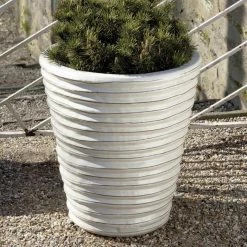 Budget 🔔 Novelty Campania International Round Ruffle Planter - Set Of 3 - Antique White 👍