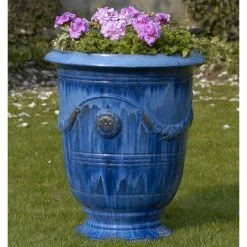 Best Pirce 😀 Campania International Anduze Urn Planter - Set Of 3 - Riviera Blue 🤩