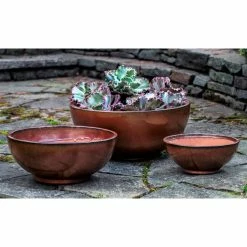 Top 10 ✨ Planter Sets Campania International Yuma Bowl Planter - Set Of 3 - Maple Red ❤️