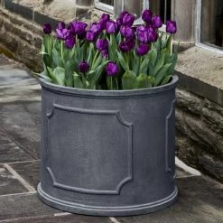 Hot Sale โ๏ธ Planter Sets Campania International Portsmouth Small Round Planter - Lead Lite ๐