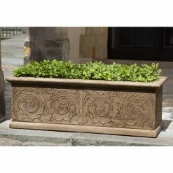 Wholesale 🔔 Trough Campania International Arabesque Cast Stone Window Box Planter 🤩