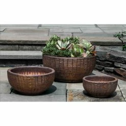Wholesale 🌟 Novelty Campania International Antique Lattice Basket Planter - Set Of 3 🛒