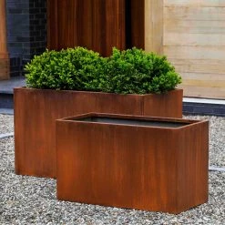Buy 🧨 Trough Campania International Steel Box Planter - Set Of 2 💯
