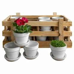 Discount ❤️ Planter Pots Campania International 16 Round Garden Terrace Planters With Crate 🔥