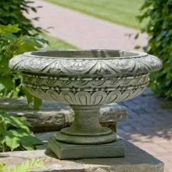 Hot Sale 🤩 Campania International Longwood Rosette Cast Stone Urn Planter 🤩
