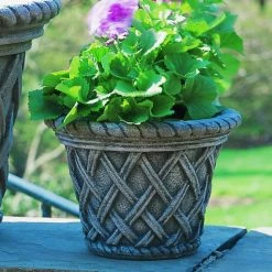 Brand new 🎉 Novelty Campania International Small English Weave Cast Stone Planter 🌟