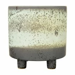 New 💯 Planter Sets 3R Studios Gray Matte Reactive Glazed Stoneware Footed Planter ⌛