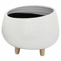 Wholesale π Novelty 3R Studios White Planter With Wood Feet β