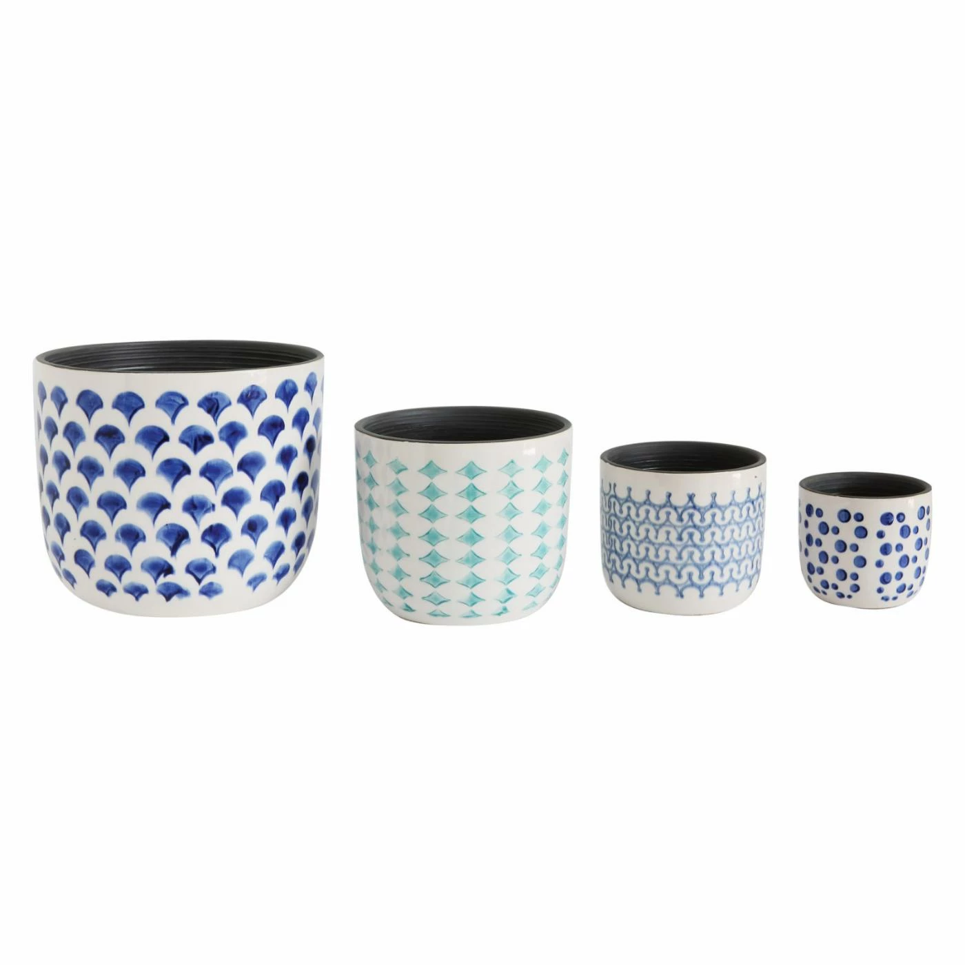 Hot Sale ⭐ Novelty 3R Studios Hand Painted Stoneware Planters - Set Of 4 ✔️ 1 Hot Sale ⭐ Novelty 3R Studios Hand Painted Stoneware Planters - Set Of 4 ✔️