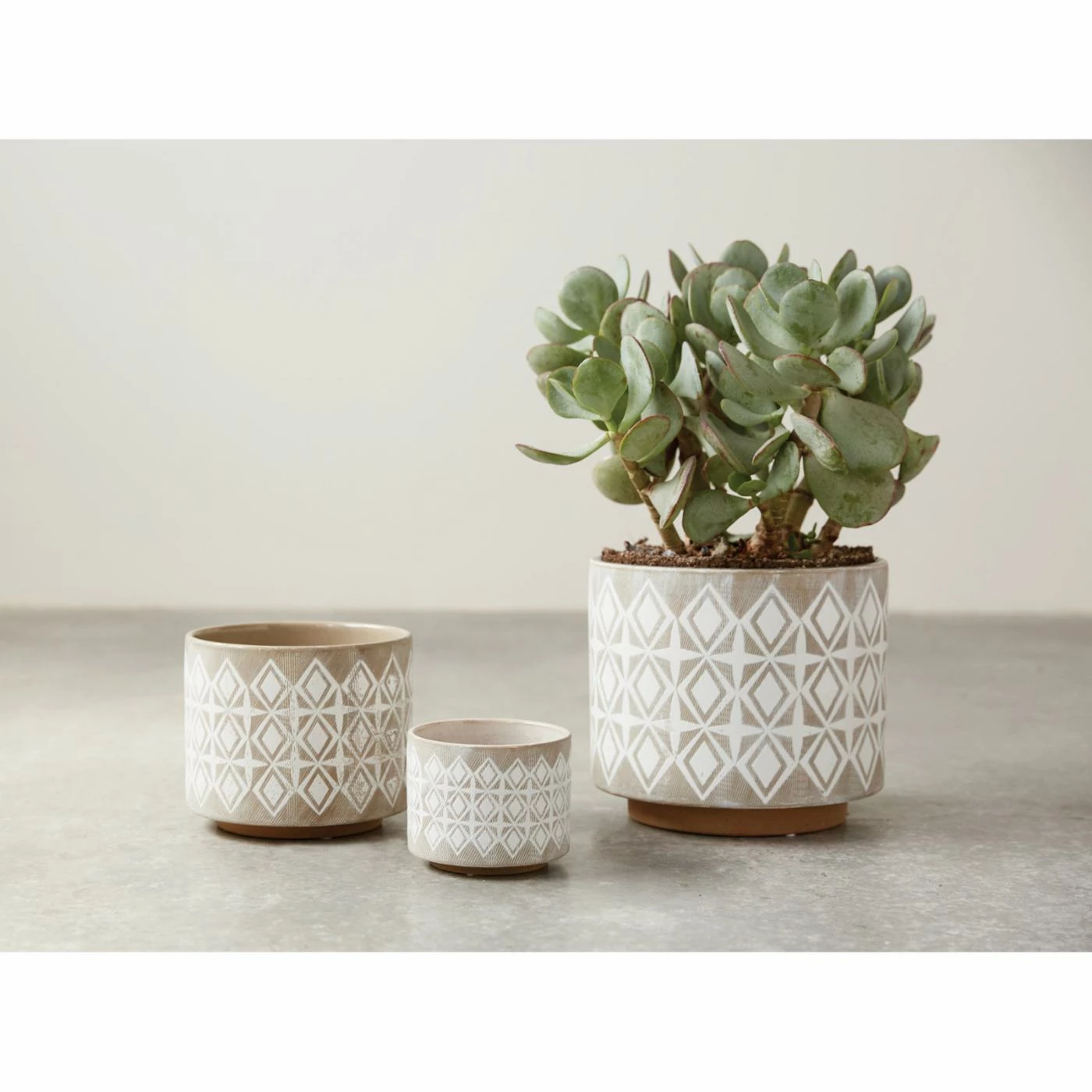Cheapest π Novelty 3R Studios Grey And White Stoneware Planters - Set Of 3 π 1 Cheapest π Novelty 3R Studios Grey And White Stoneware Planters - Set Of 3 π
