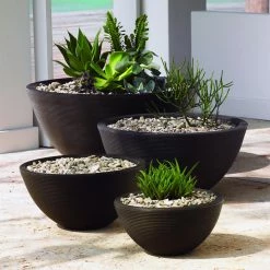 Cheapest 🛒 Crescent Garden Novelty Outdoor Round Polyethylene Delano Planter ❤️
