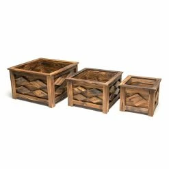 Budget ⭐ Best Gardening Supplies Planter Sets Square Wood Planter - Set Of 3 🥰