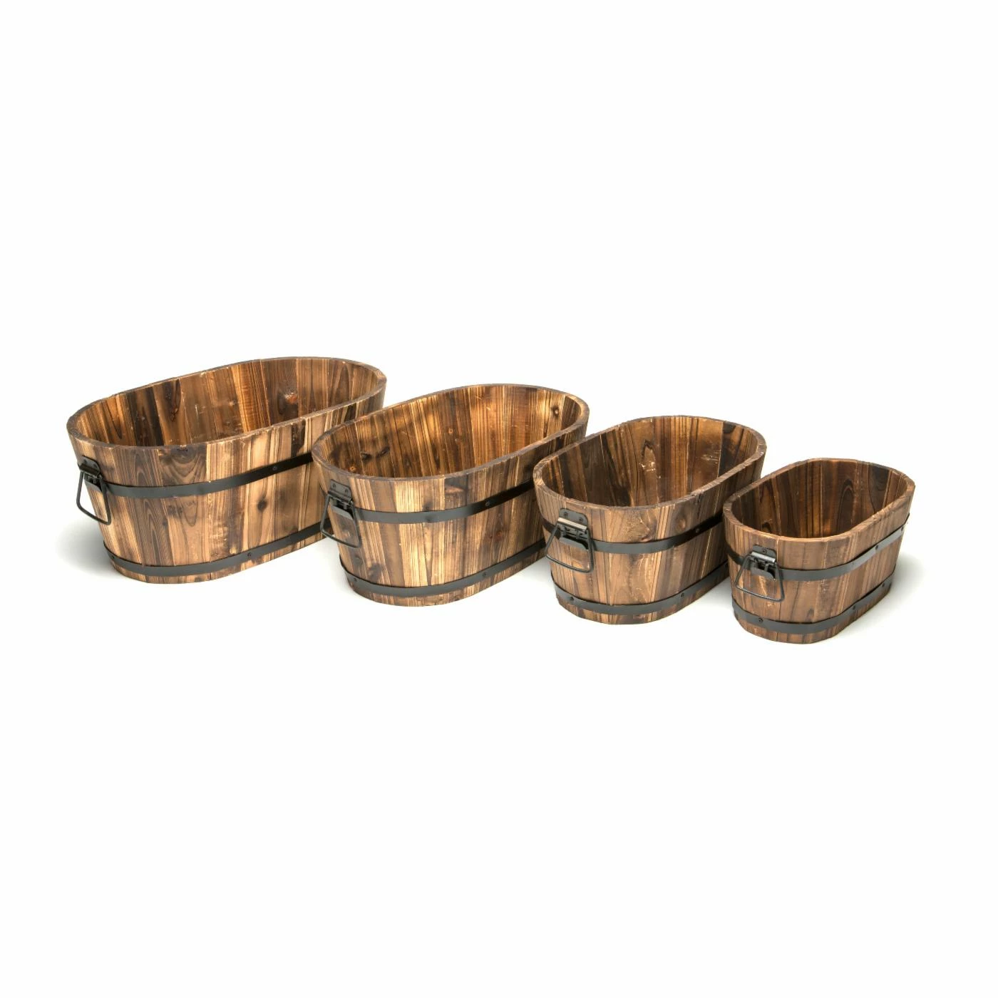 Hot Sale π Best Gardening Supplies Barrel Oval Wood Planter - Set Of 4 𧨠1 Hot Sale π Best Gardening Supplies Barrel Oval Wood Planter - Set Of 4 π§¨