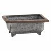 Best Sale 🧨 Trough D And W Silks Rectangle Wood Trim Metal Planter 👏
