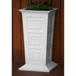 Best deal ❤️ Planter Pots Good Ideas White Savannah Tall Square Resin Planter With LED Lights 🧨