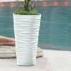 Budget 🔥 Novelty Kasamodern Modern Round Planter Pot With Horizontal Waves 🧨