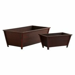 Cheapest 🤩 Trough Nearly Natural Rectangle Planters - Set Of 2 ✨