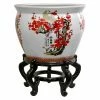 Best reviews of ⭐ Novelty Oriental Furniture Cherry Blossom Porcelain Fishbowl Planter 🎁