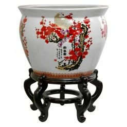 Best reviews of โญ Novelty Oriental Furniture Cherry Blossom Porcelain Fishbowl Planter ๐