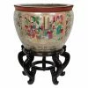 Best Sale ✨ Novelty Oriental Furniture Rose Medallion Porcelain Fishbowl Planter 🎉