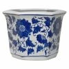 Promo 😉 Novelty Oriental Furniture Blue & White Floral Porcelain Flower Pot 🎁