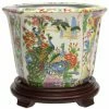 Wholesale ✨ Planter Pots Red Lantern Satsuma Birds And Flowers Porcelain Flower Pot ⌛