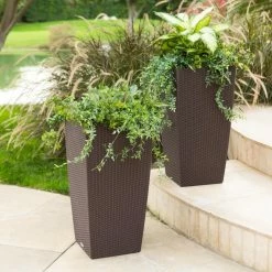 Best Pirce 🔥 Planter Pots Square Lechuza Cubico Cottage Self-Watering Resin Planter 🧨