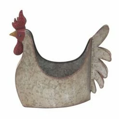 Outlet 😍 Novelty DecMode Farmhouse Iron Chicken Garden Planter ❤️