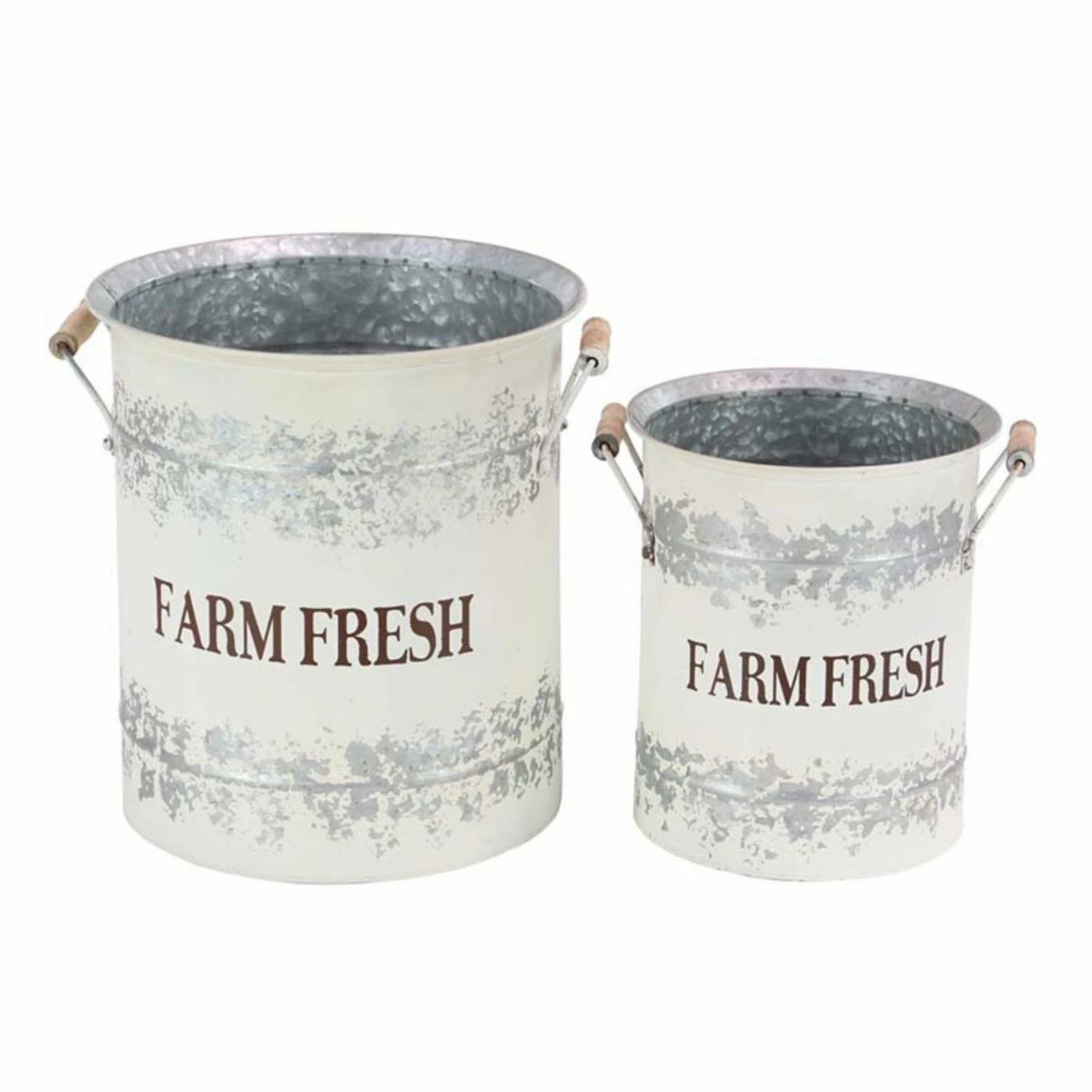New π Novelty DecMode Farmhouse Cylinder Distressed Iron Pail Planters - Set Of 2 β 1 New π Novelty DecMode Farmhouse Cylinder Distressed Iron Pail Planters - Set Of 2 β