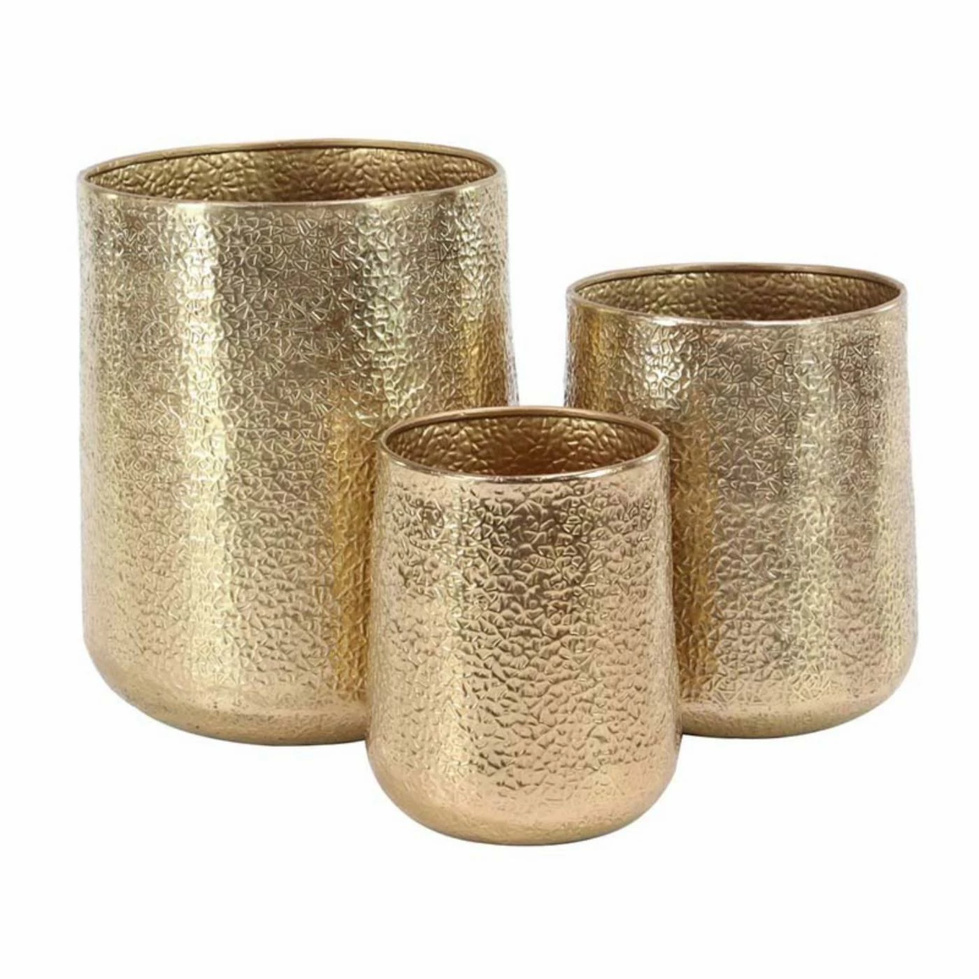 Hot Sale π Novelty DecMode Modern Round Gold Aluminum Planters - Set Of 3 π₯ 1 Hot Sale π Novelty DecMode Modern Round Gold Aluminum Planters - Set Of 3 π₯