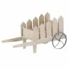 Flash Sale 👏 Novelty DecMode Traditional Wood And Iron Picket Fence Flower Cart Planter 👏