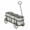 Budget 🌟 Novelty DecMode Farmhouse Iron 3 Pot Vintage Wagon Planter 💯