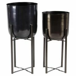 Top 10 🔔 Novelty DecMode 2 Piece Modern Indoor Planter Set With Stands 🔔