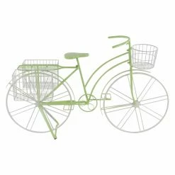 Budget 😉 Novelty DecMode Eclectic Green Tin Bicycle Planter 🔔