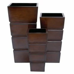 New 🤩 Commercial DecMode Square Metal Planter - Set Of 3 ✔️