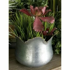 Best Pirce 😉 Novelty DecMode Metal Petal Edge Planters - Set Of 3 🎉