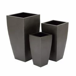 Best Pirce ⭐ Planter Sets DecMode Gray Metal Planters - Set Of 3 ✨