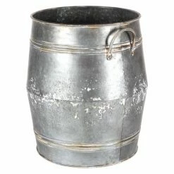 Buy π Novelty DecMode Barrel Metal Planters - Set Of 3 π