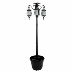Brand new 🛒 Novelty HGC 80 In. Tall 3 Head Solar Lamp Post With Planter 🤩