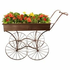 Best Pirce 🧨 Novelty Wald Imports Retro Rolling Display Cart Planter 🎁