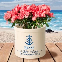 Hot Sale ❤️ Novelty Whitehall Personalized Anchor Lake House Crock 🧨
