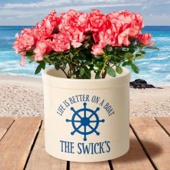Best Sale β€οΈ Novelty Whitehall Personalized Life Is Better On A Boat Crock π