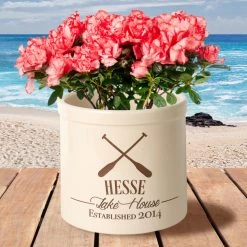 Brand new 😉 Novelty Whitehall Personalized Oar Lake House Crock ✔️