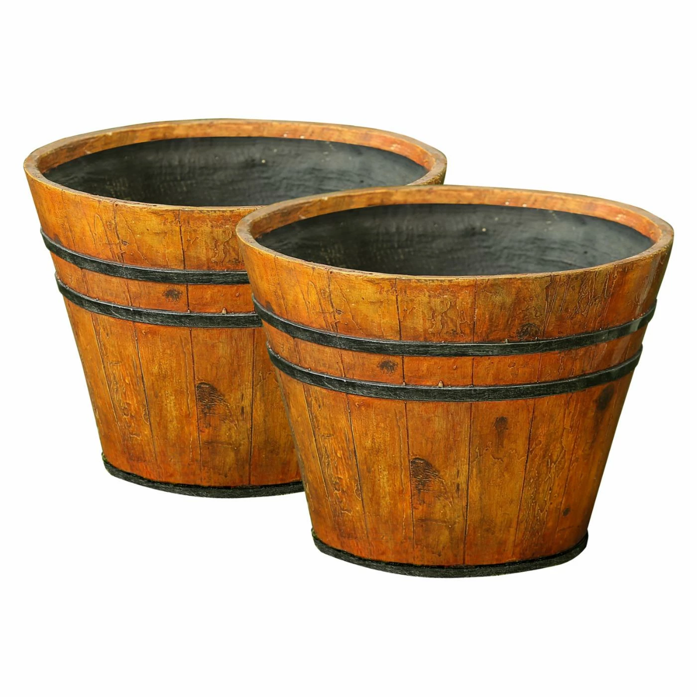 Cheap ๐ LuxenHome Wood Finished Barrel Planter - Set Of 2 ๐คฉ 1 Cheap ๐ LuxenHome Wood Finished Barrel Planter - Set Of 2 ๐คฉ