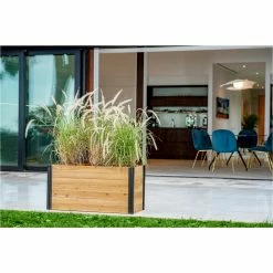 Outlet 🔔 Planter Boxes Vita Mezza Cedar Parklette Outdoor Planter 🤩 -Garden Planters & Plant Pots Sales Shop scaleNEA186
