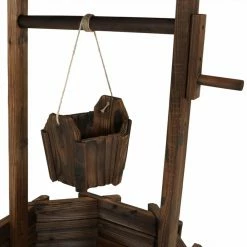 Deals 👏 Novelty Sunnydaze Decor Wood Wishing Well Outdoor Garden Planter 🤩 -Garden Planters & Plant Pots Sales Shop scaleNETH1034