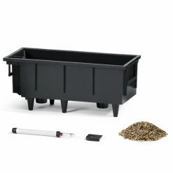 Hot Sale 🎁 Window Boxes Rectangle Lechuza Balconera Cottage Self-Watering Resin Planter With Optional Brackets 🎉 -Garden Planters & Plant Pots Sales Shop scalePML018